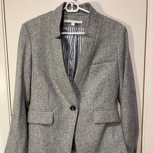 Veronica Beard 1 button lined Gray wool blazer size 6